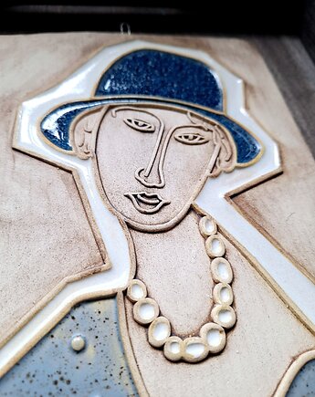 Obraz ceramiczny płaskorzeźba, Wooden Love