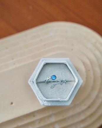 Pierścionek regulowany  z niezapominajką, ANKO rekodzielo