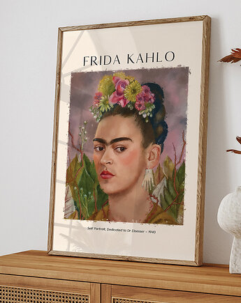 Plakat Reprodukcja Frida Kahlo - Autoportret Z Dedykacją Dla Dr. Eloessera, OKAZJE - Prezent na Dzień Kobiet