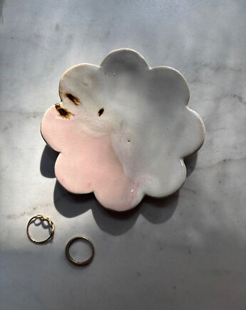 Ceramiczna Miseczka Kwiat na Drobiazgi Biżuterię Pink Pearls, Maison Fragile