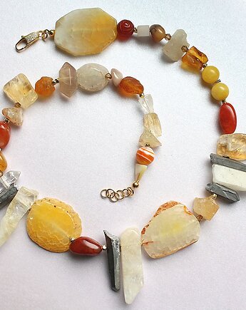 UNIKAT! Soczysty, asymetryczny okazały naszyjnik, KEIT