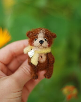 Miś Miniaturka- Broszka, BoboLobo Handicraft