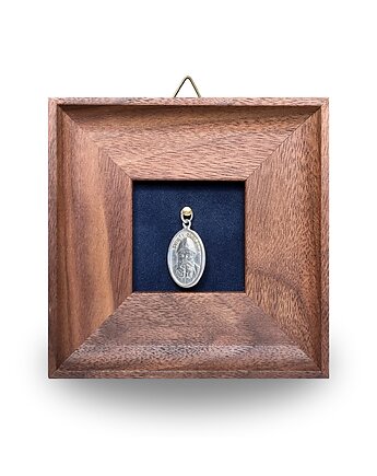 Ramka na biżuterię z orzecha amerykańskiego z aksamitnym tłem, LittlFrameShop