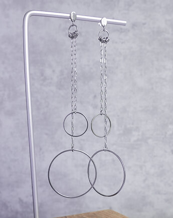 Meeega długie stalowe kolczyki z kołami, AT NOON