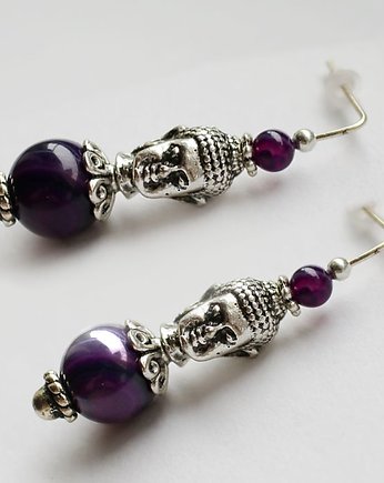 Kolczyki BUDDA agat fioletowy, KEIT