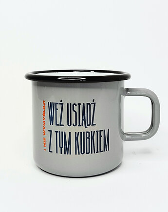 Kubek turystyczny emaliowany z nadrukiem, 370 ml, DODUMU