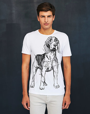 Beagle Dog Men's T-shirt white, SELVA