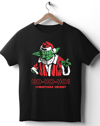 Koszulka  z nadrukiem Yoda Christmas, ART ORGANIC
