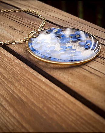 Wisiorek z niezapominajkami, Figa handmade accessories