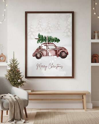 Plakat Christmas car, Well Done Shop