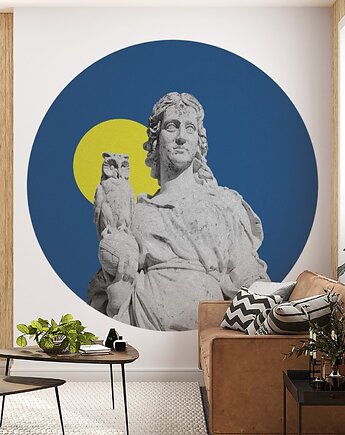 Mural DOTS Sowa z księżycem-  okrągła dekoracja ścienna, Ravenart
