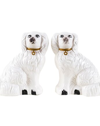 Ceramiczne figurki psy, styl angielski, lata 70, produkcja: Niemcy, Przetwory design