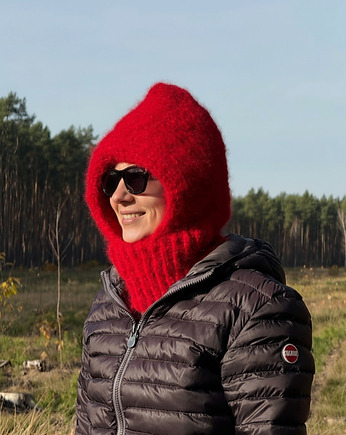 Balaclava z wełny alpaki kaptur komin, Blackballoon