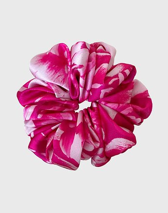 Gumka do włosów malinowa we wzory Scrunchie Maxi Raspberry Essence, Vintiss