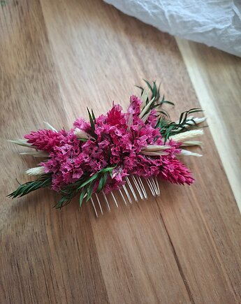 Mini grzebyk do włosów z suszonych kwiatów, Mudryk Viktoria Dried Flowers
