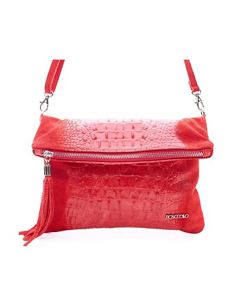 Torebka skórzana na ramię - kopertówka   (6614), BOSCCOLO