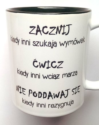 Kubek ĆWICZ z  CZARNYM WNĘTRZEM, FarrowDesign