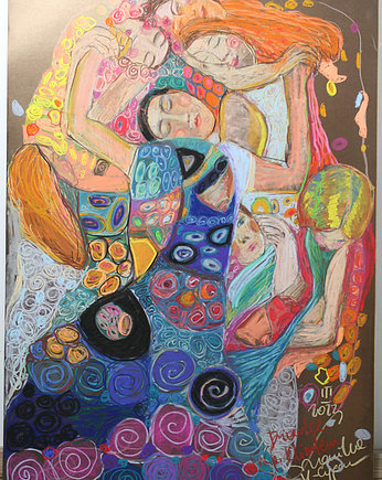 Dziewice wg Klimta  /sucha pastela, Studio Mini Forma
