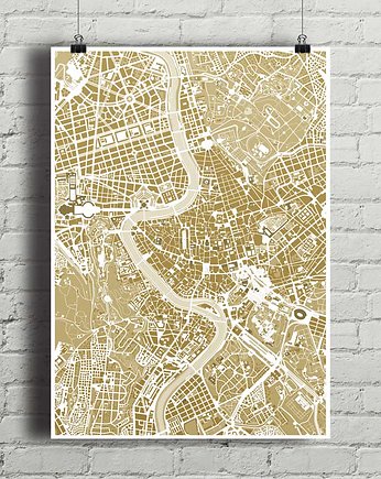 Rzym - plakat kartograficzny, minimalmill