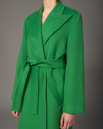 Zielony płaszcz damski z kaszmiru, Ola Melcer