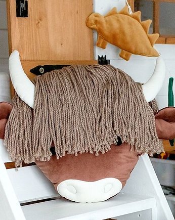 Poduszka Bull, brązowa dekoracyjna poduszka, COZY DOZY