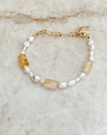 Bransoletka Perły naturalne i Cytryn, Chmolowska Jewellery