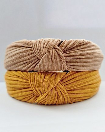 Opaska z supełkiem beż lub musztarda, Czaki Bransoletki