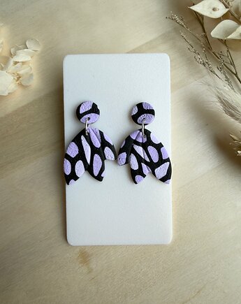 Kolczyki Spots - fioletowe motyle skrzydła, freska