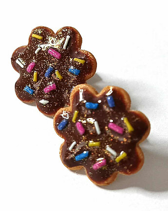 Świąteczne kolczyki pierniczki z posypką, OMIFIMO