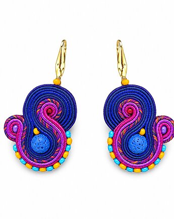 Małe i kolorowe kolczyki sutasz, Mró Soutache