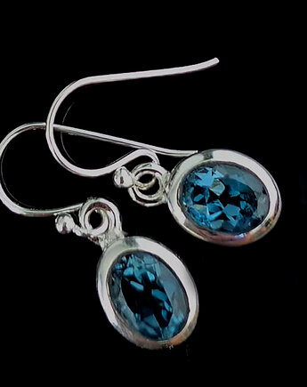 Kolczyki srebrne london blue topazy, Pracownia Neores