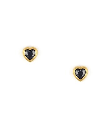 Kolczyki sztyfty czarne serca, Kulka Bransoletki