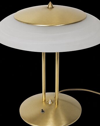 Lampa stołowa Modern lata 80. Mosiądz i szkło, Relikt design