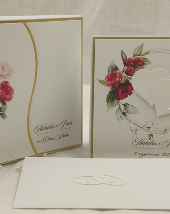 Kartka  ślubna z pudełkiem i kopertą, W71, Anna Art and Crafts