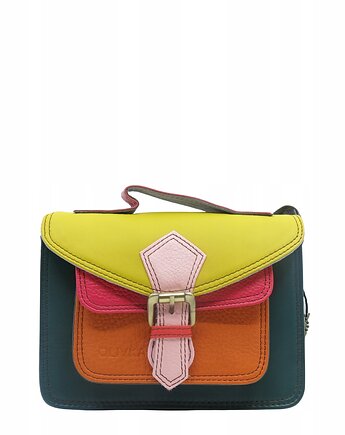 Torebka damska skórzana listonoszka kolorowa rączka regulowany pasek OLIVKA, Olivka Warsaw