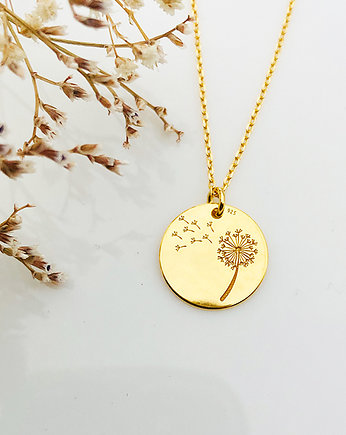 Naszyjnik z dmuchawcem, złoty dmuchawiec, Anemon Atelier