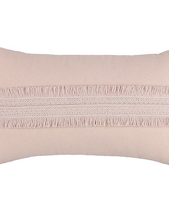 Prostokątna poduszka Boho z koronką Pudrowy róż, Cotton & Sweets