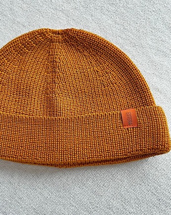 MIODOWA DOKERKA - wełniana czapka,  100% merino wool, OSOBY - Prezent dla dziadka