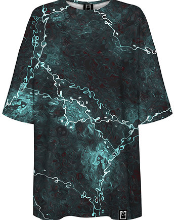 DR.CROW T-shirt Damski Oversize Marble Turquoise, DrCrow