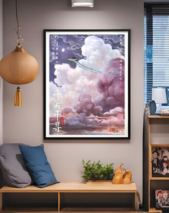 PLAKAT Spirited away,  smok Haku poster, anime dekoracja ścienna, black dot studio