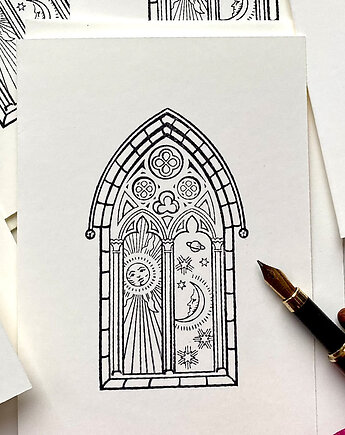 Gotyckie okno - papeteria, Malu Studio