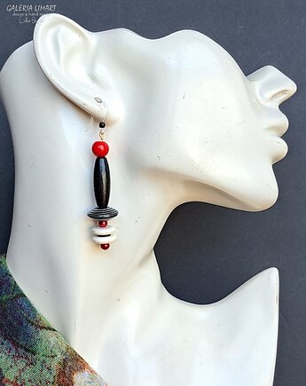 Geometryczne i kolorowe unikatowe kolczyki handmade super prezent, Galeria Limart