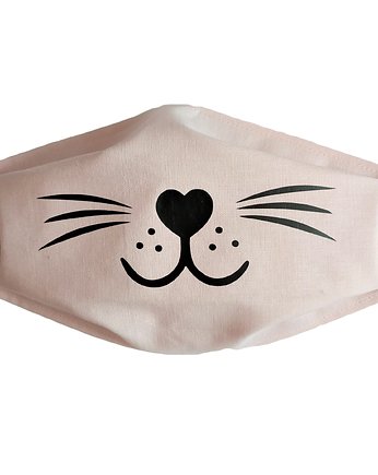 Bawełniana maseczka dziecięca różowa KOT, THE MISS CAT