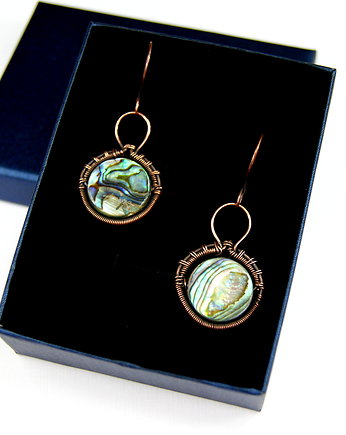 Kolczyki z muszlą Paua Abalone, Blue Pearl Art