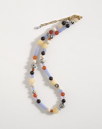 Niebiesko-pomarańczowy naszyjnik z kamieni naturalnych, ech studio