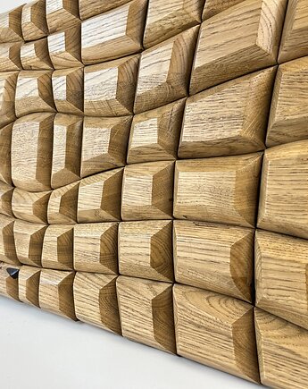 Obraz geometryczny dębowy fale abstrakcja, LARTWOOD