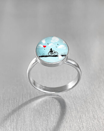 Pierścionek Star Girl Love Rower, stalowy 10 mm, Ewa Saj Fotografie