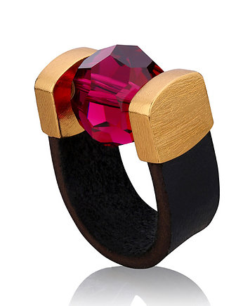 Ruby Leather Ring in Gold, Joccos Design