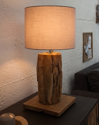 Lampa stołowa Roots brązowa 45cm, Home Design