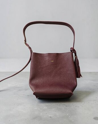 Torebka skórzana worek z frędzlami. Duża torebka damska crossbody, UNIQUE HandMade